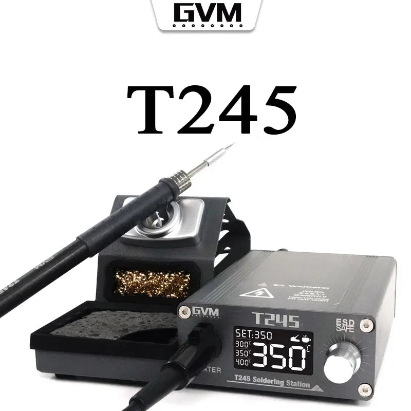 GVM T245 Soldering Station — 130W, C245 Cartridge Tips, Auto Sleep
