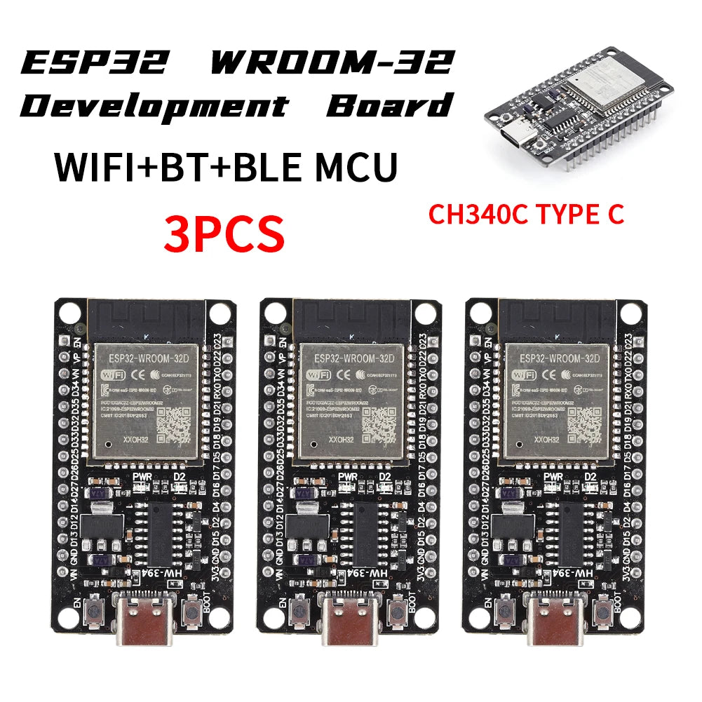 1-10PCS ESP32 WROOM-32 Development Board TYPE-C CH340C/ CP2102 WiFi+Bluetooth Ultra-Low Ultra-Low Power Consumption Module