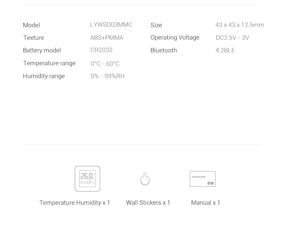XIAOMI Mijia Bluetooth-compatible Desktop Thermometer 2 Wireless Smart Sensor Temperature Humidity Monitor Battery Included