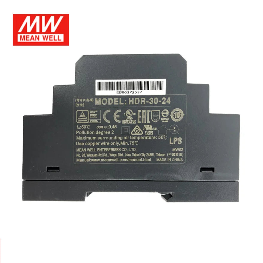 Mean Well HDR 24W 12V 2A DC Powertransformer