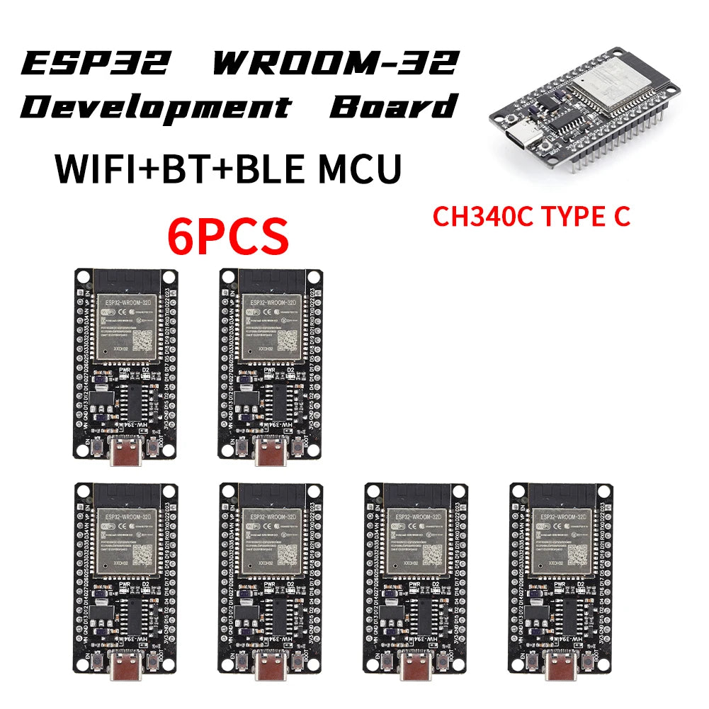 1-10PCS ESP32 WROOM-32 Development Board TYPE-C CH340C/ CP2102 WiFi+Bluetooth Ultra-Low Ultra-Low Power Consumption Module