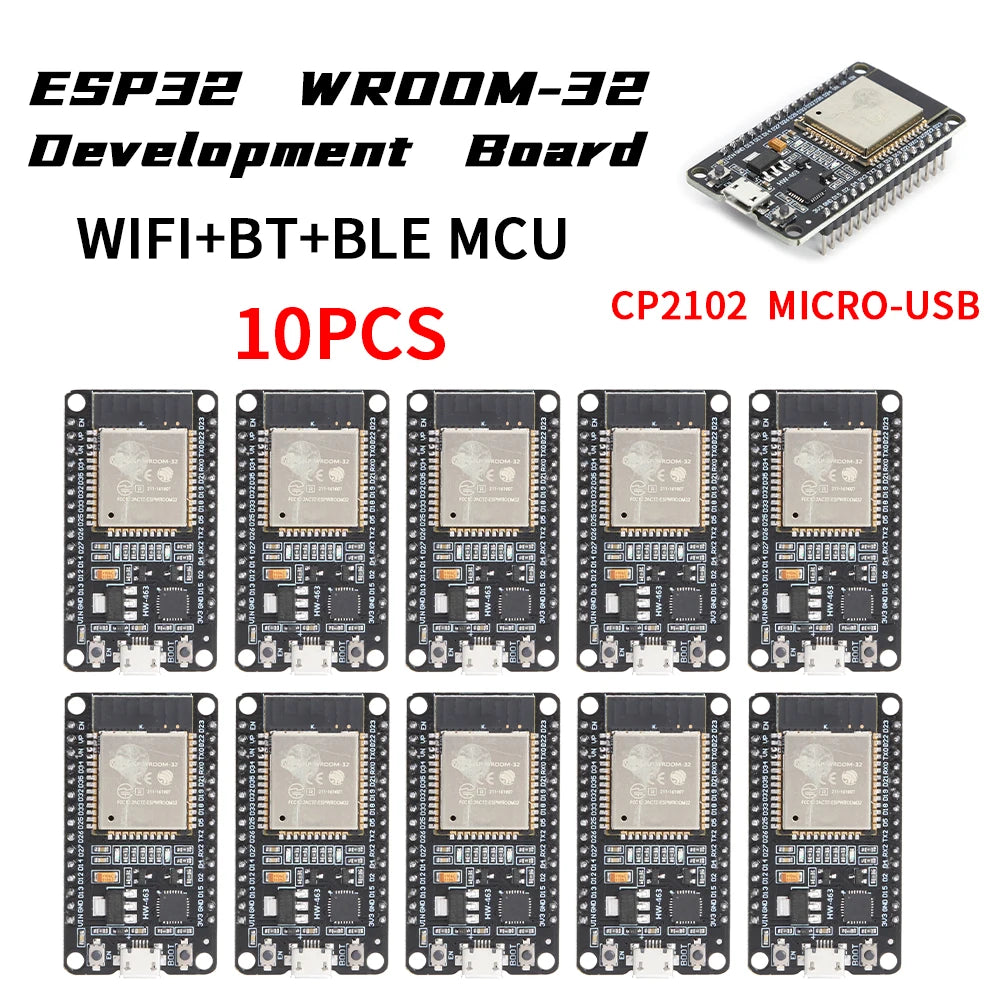1-10PCS ESP32 WROOM-32 Development Board TYPE-C CH340C/ CP2102 WiFi+Bluetooth Ultra-Low Ultra-Low Power Consumption Module