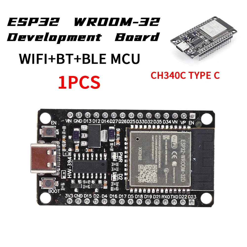 1-10PCS ESP32 WROOM-32 Development Board TYPE-C CH340C/ CP2102 WiFi+Bluetooth Ultra-Low Ultra-Low Power Consumption Module