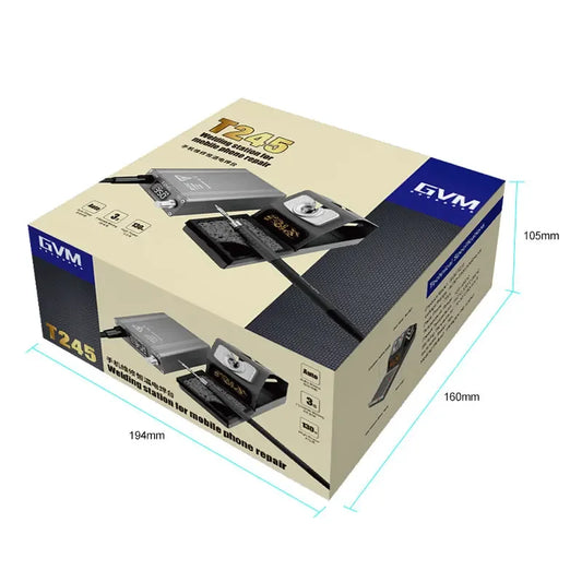 GVM T245 Soldering Station — 130W, C245 Cartridge Tips, Auto Sleep