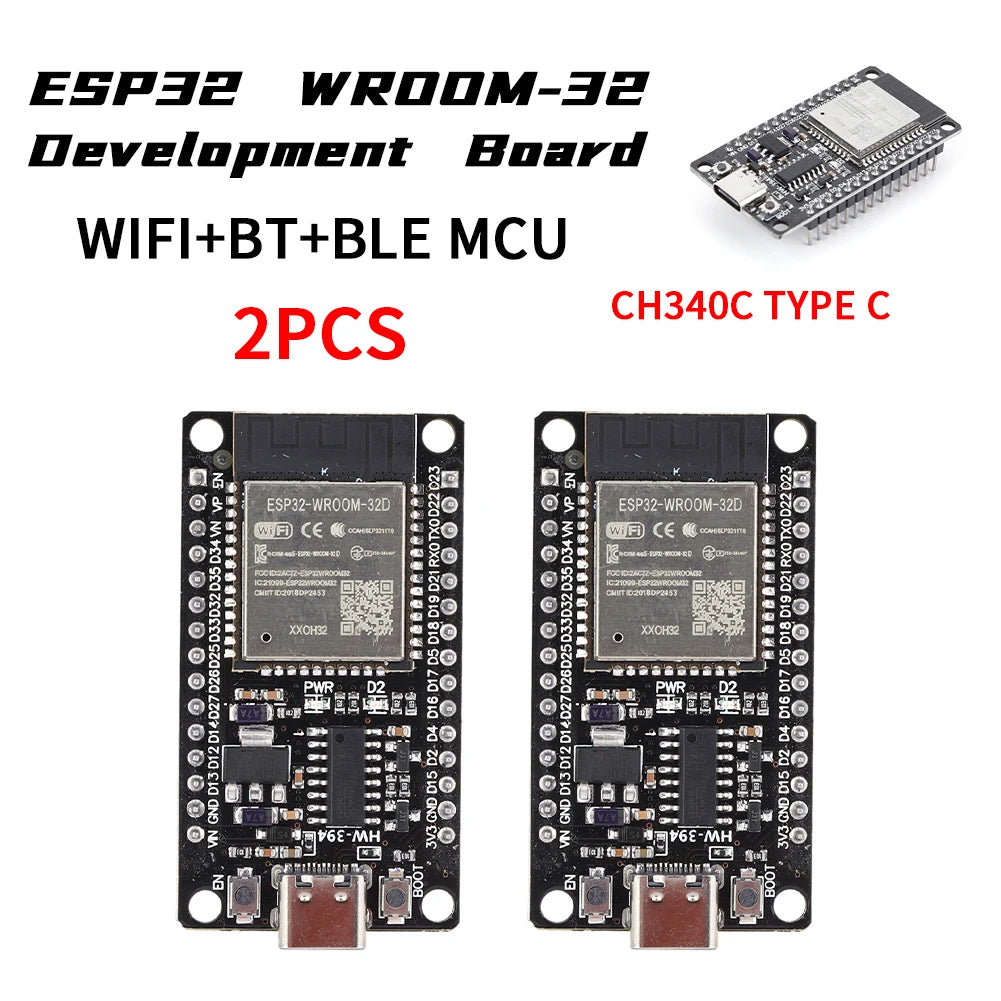 1-10PCS ESP32 WROOM-32 Development Board TYPE-C CH340C/ CP2102 WiFi+Bluetooth Ultra-Low Ultra-Low Power Consumption Module