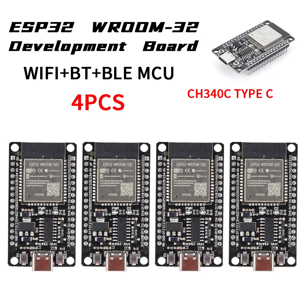 1-10PCS ESP32 WROOM-32 Development Board TYPE-C CH340C/ CP2102 WiFi+Bluetooth Ultra-Low Ultra-Low Power Consumption Module